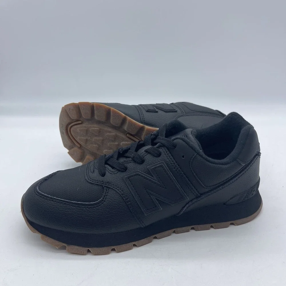 New Balance 574 Classic GC574DFN Kids' Size 6 Running Shoes Black Gum Sneakers